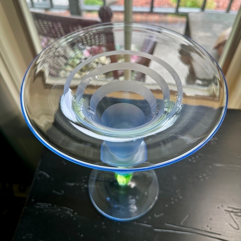 MURANO GLASS, COLORFUL VASE IN LIGHT BLUE WITH FROSTED EFFECT. URANIUM GLASS - Picture 8 of 12